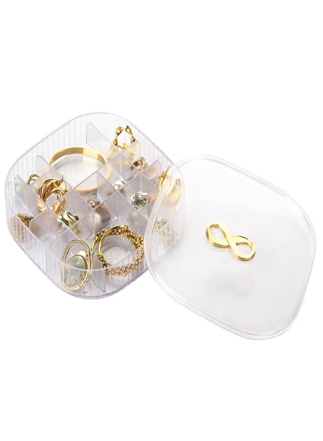 Polyset Compacto Plastic Jewellery Box 14 Grid | Multipurpose Storage Organizer for Rings, Earrings, Beads & Accessories | Compact, Durable & Travel-Friendly - Natural - Image 3