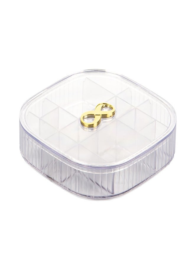 Polyset Compacto Plastic Jewellery Box 14 Grid | Multipurpose Storage Organizer for Rings, Earrings, Beads & Accessories | Compact, Durable & Travel-Friendly - Natural - Image 5