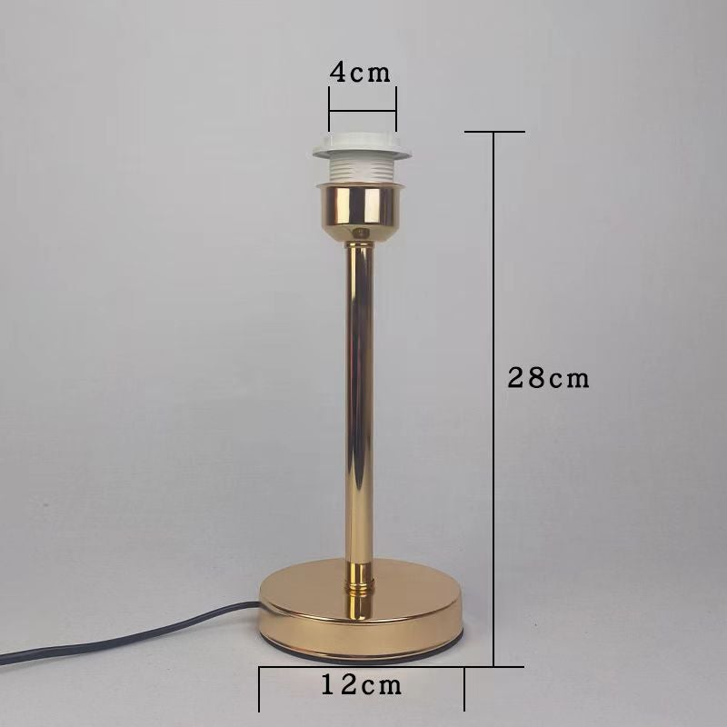 Generic Black metal paint straight rod table lamp base accessories E27 cable lamp holder Internet celebrity homemade diy iron lamp holder 28 high golden thick rod base