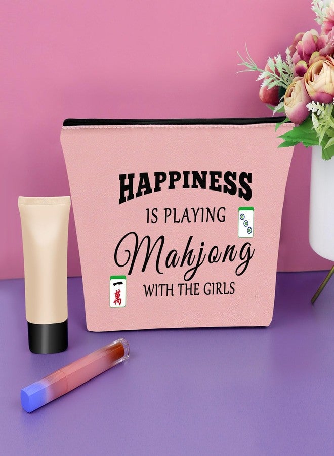 Sazuwu Pink Makeup Bag - Mahjong Themed Cosmetic Bag for Gifts - Lucky Travel Pouch for Mom, Grandma, Sister, Aunt - Birthday & Christmas - Image 4