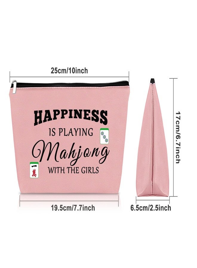 Sazuwu Pink Makeup Bag - Mahjong Themed Cosmetic Bag for Gifts - Lucky Travel Pouch for Mom, Grandma, Sister, Aunt - Birthday & Christmas - Image 2