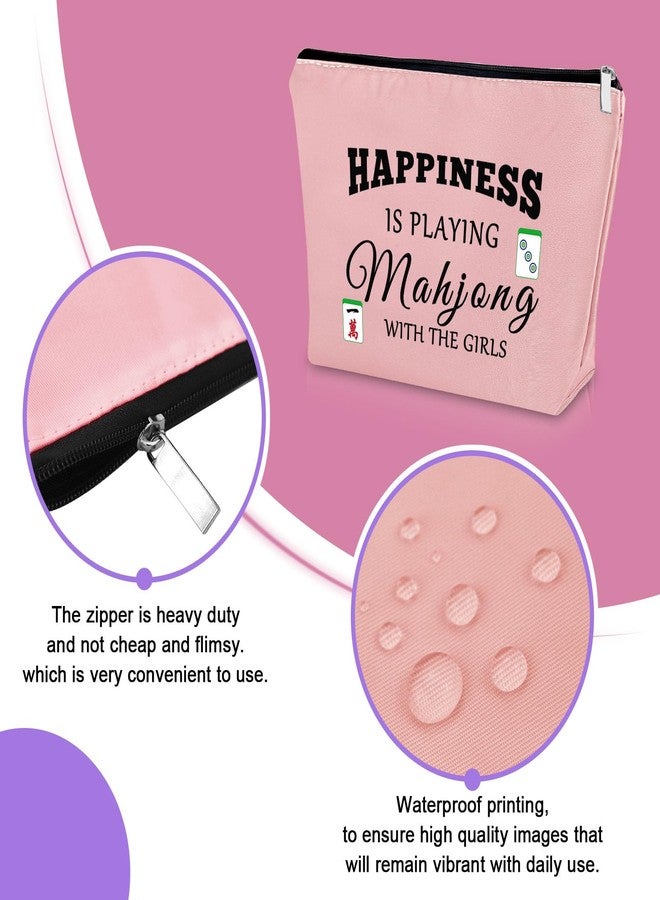 Sazuwu Pink Makeup Bag - Mahjong Themed Cosmetic Bag for Gifts - Lucky Travel Pouch for Mom, Grandma, Sister, Aunt - Birthday & Christmas - Image 3