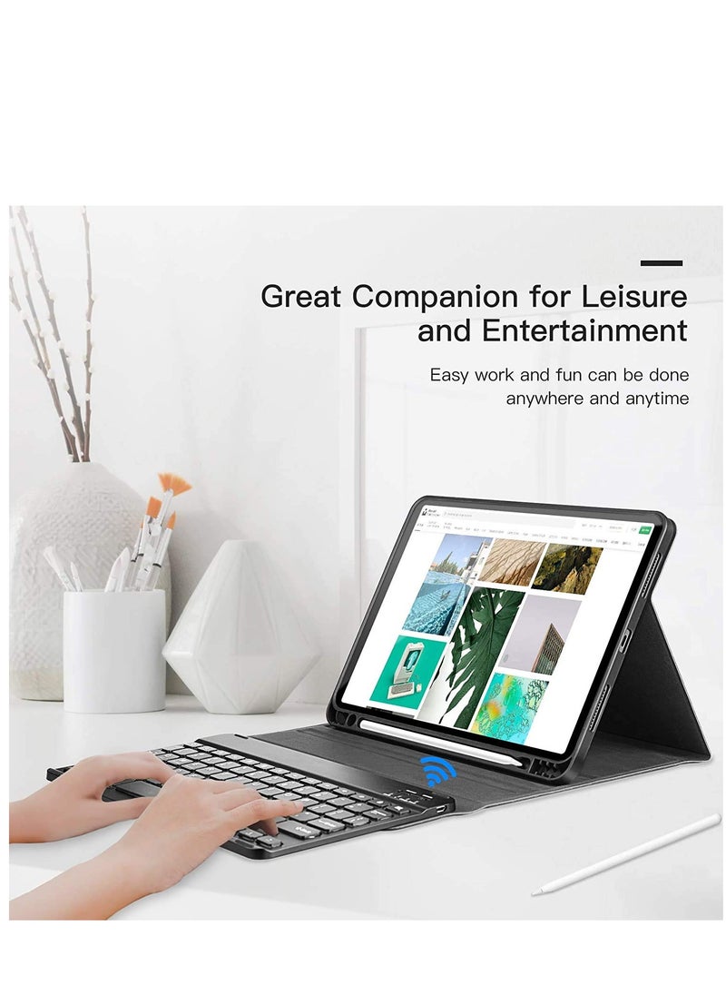 Detachable Wireless Bluetooth Keyboard and Pencil Holder Protective Case for iPad Air 4/5 10.9 Inch (2020/2022) - Stylish and Functional Design