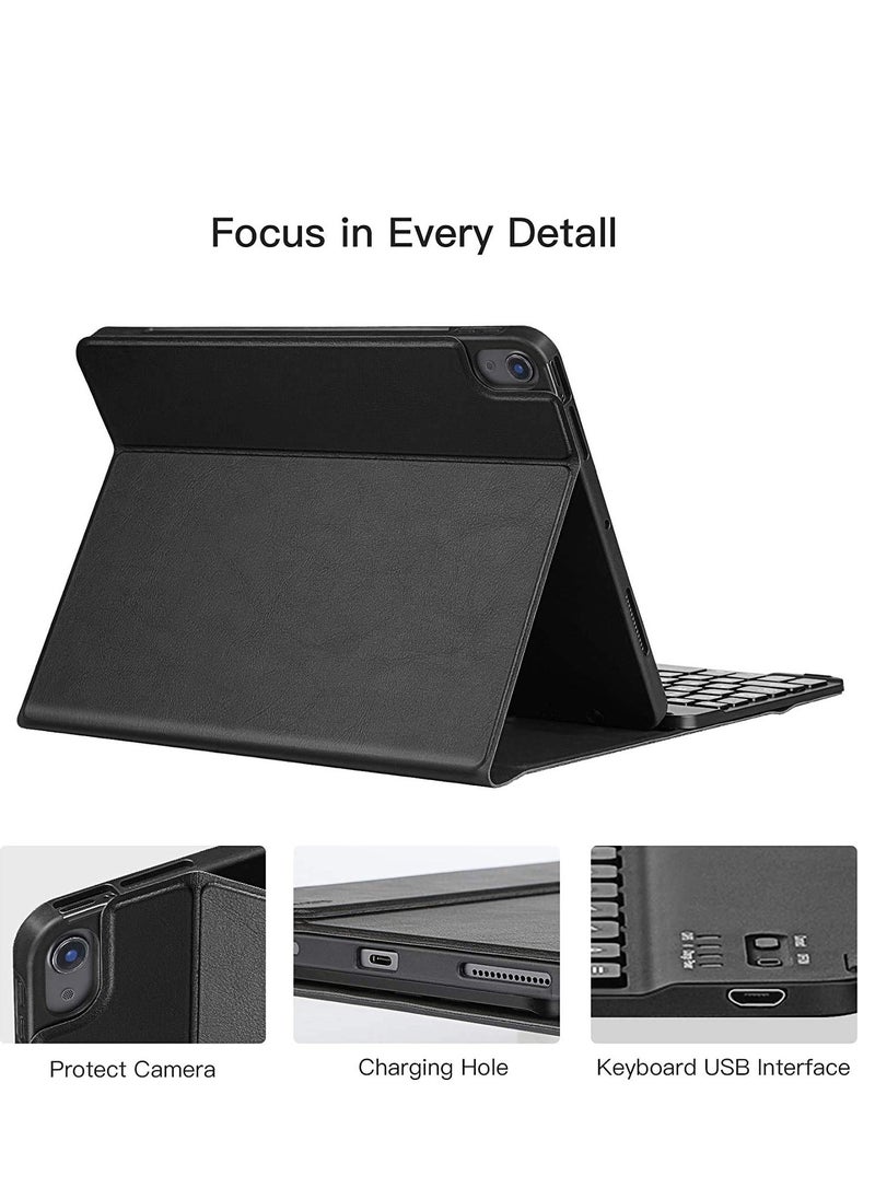 Detachable Wireless Bluetooth Keyboard and Pencil Holder Protective Case for iPad Air 4/5 10.9 Inch (2020/2022) - Stylish and Functional Design