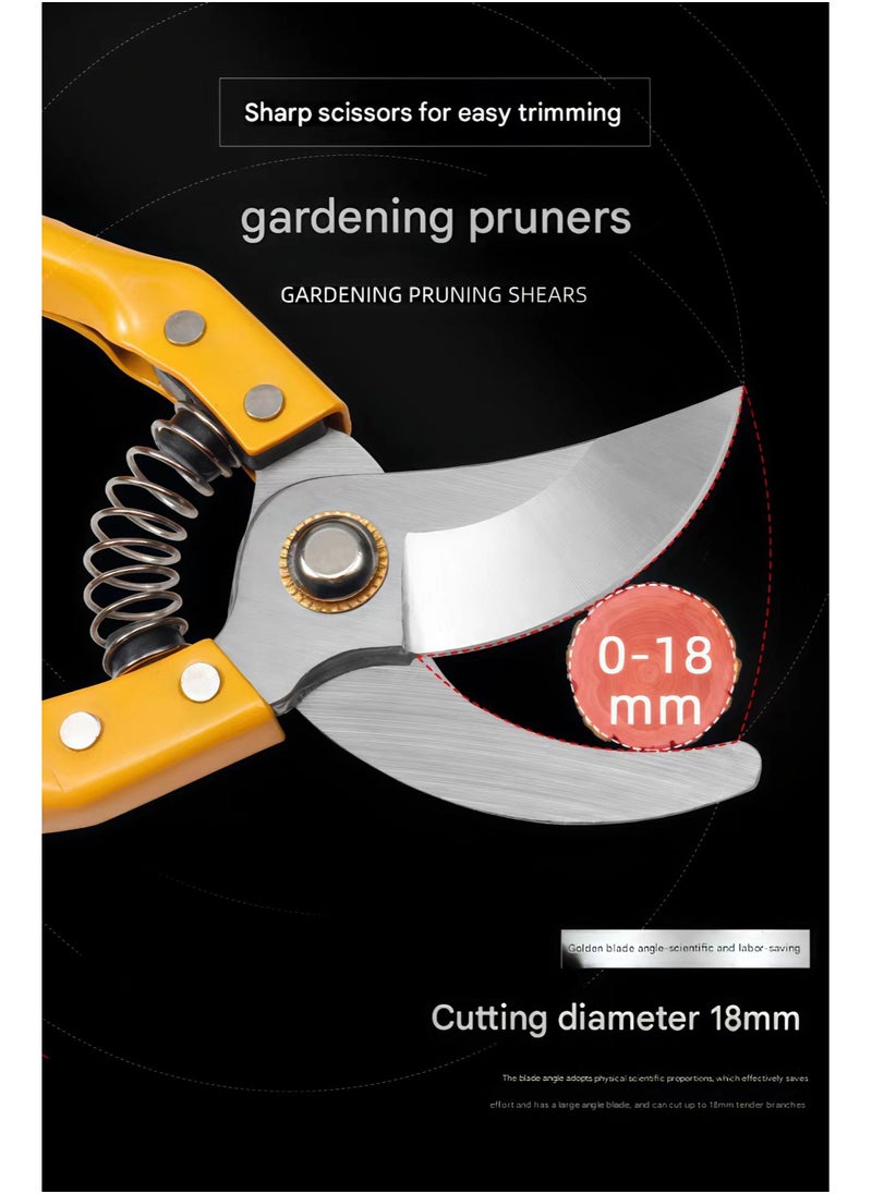 Manual Pruning Shears – High-Carbon Steel Garden Branch Cutter with Non-Slip Handle