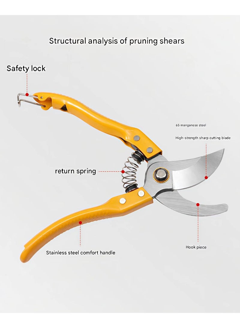 Manual Pruning Shears – High-Carbon Steel Garden Branch Cutter with Non-Slip Handle