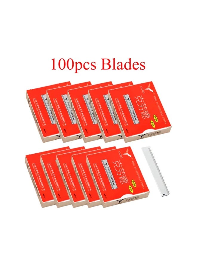 cloud Salon Barber Professional Use Hair Thinning Razor Blade 100pcs Box - Image 1