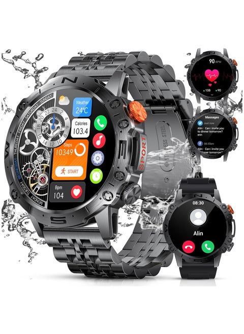 TDZDDYS Men's Smart Watch: Make Calls, IP68 Waterproof, 1.43-inch AMOLED Touchscreen, Always-On Display, Long Battery Life, Fitness Tracker, Android and iOS Compatible