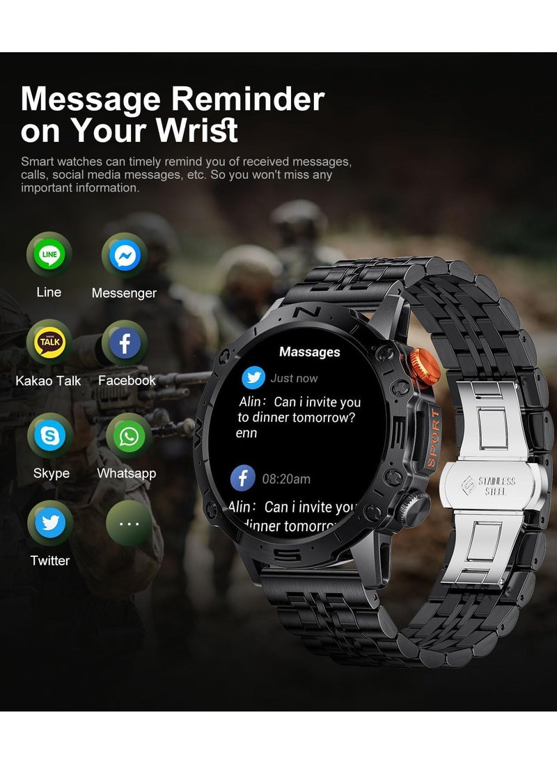 TDZDDYS Men's Smart Watch: Make Calls, IP68 Waterproof, 1.43-inch AMOLED Touchscreen, Always-On Display, Long Battery Life, Fitness Tracker, Android and iOS Compatible
