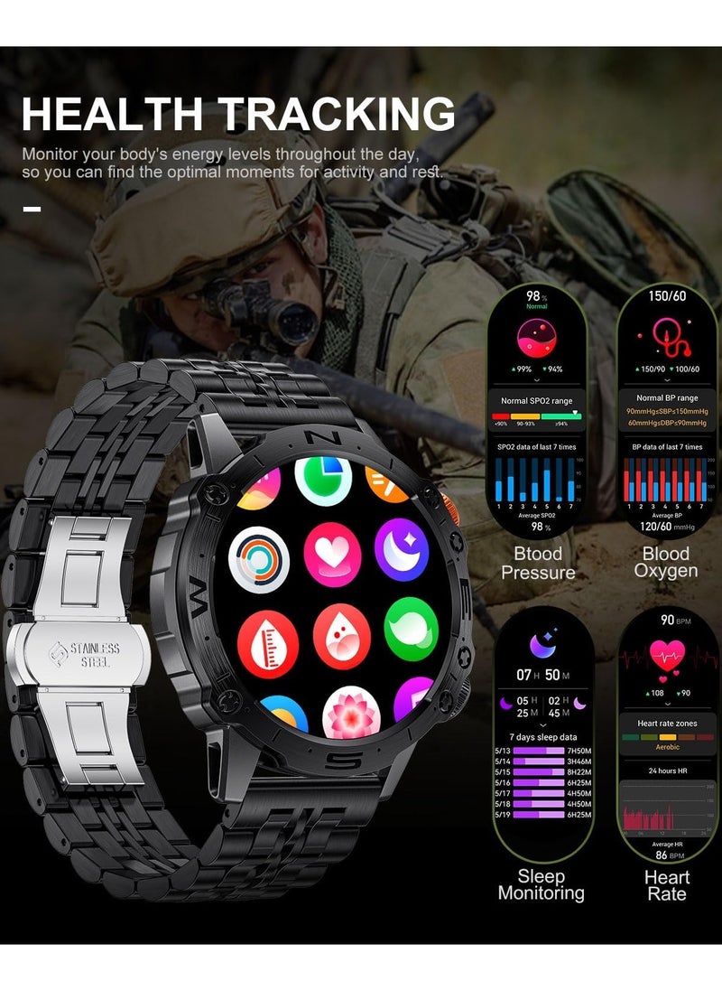 TDZDDYS Men's Smart Watch: Make Calls, IP68 Waterproof, 1.43-inch AMOLED Touchscreen, Always-On Display, Long Battery Life, Fitness Tracker, Android and iOS Compatible