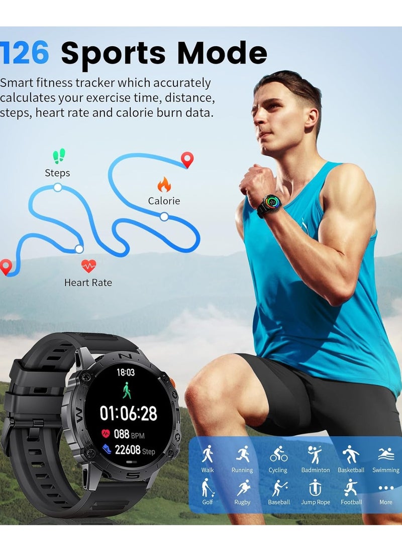 TDZDDYS Men's Smart Watch: Make Calls, IP68 Waterproof, 1.43-inch AMOLED Touchscreen, Always-On Display, Long Battery Life, Fitness Tracker, Android and iOS Compatible
