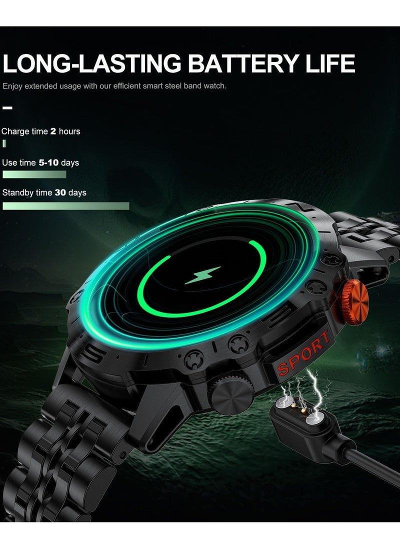 TDZDDYS Men's Smart Watch: Make Calls, IP68 Waterproof, 1.43-inch AMOLED Touchscreen, Always-On Display, Long Battery Life, Fitness Tracker, Android and iOS Compatible