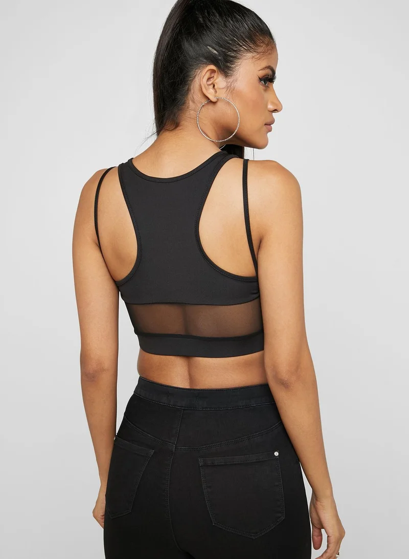 Missguided Racer Back Crop Top
