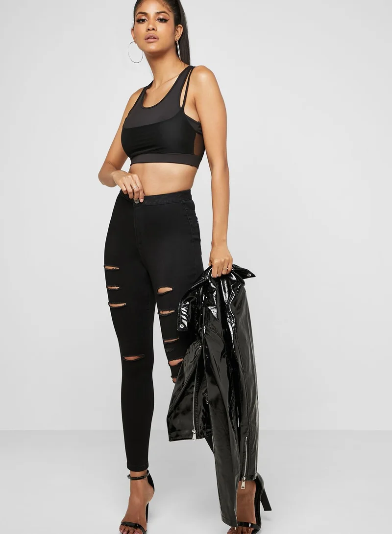 Missguided Racer Back Crop Top