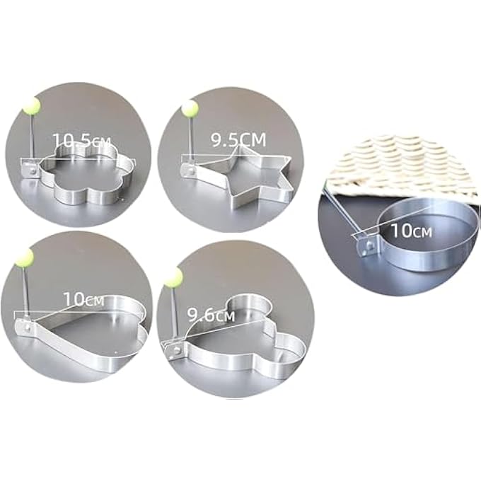 Erweicet Stainless Steel Egg Molds 5 Pack 35 Inch ShapesEgg Ring Molds For Cooking And Griddle Of Egg - Image 4