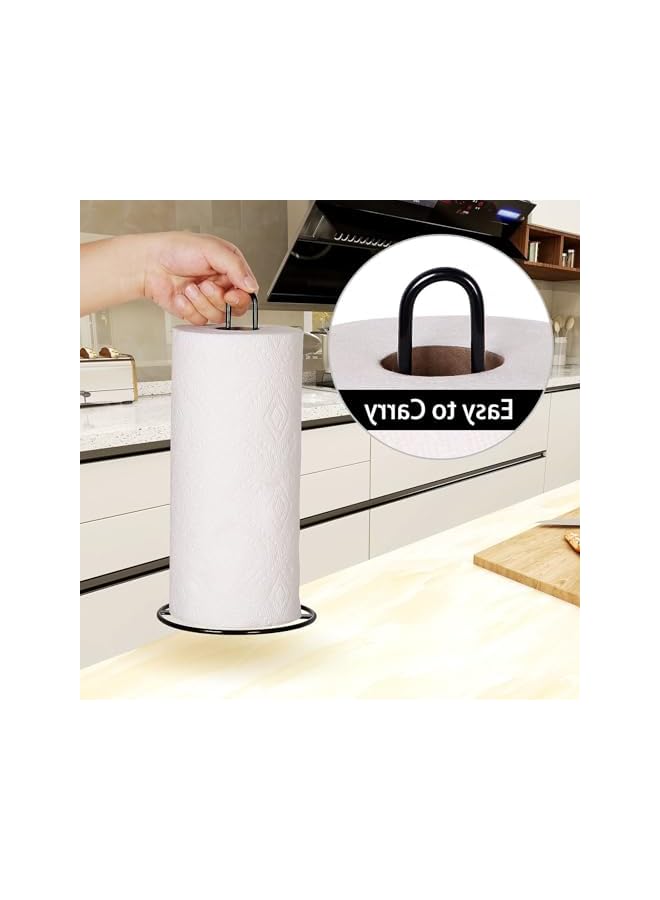 S-TOP 2 Pack Modern Bathroom Storage Stands, Steel Wire Freestanding Toilet Paper Holder, 3-Roll Capacity with Easy-Carry Handle, Raised Base Design, Black - Image 2