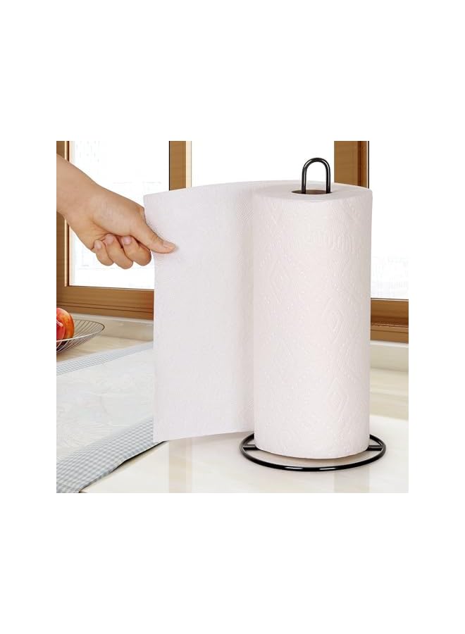 S-TOP 2 Pack Modern Bathroom Storage Stands, Steel Wire Freestanding Toilet Paper Holder, 3-Roll Capacity with Easy-Carry Handle, Raised Base Design, Black - Image 3