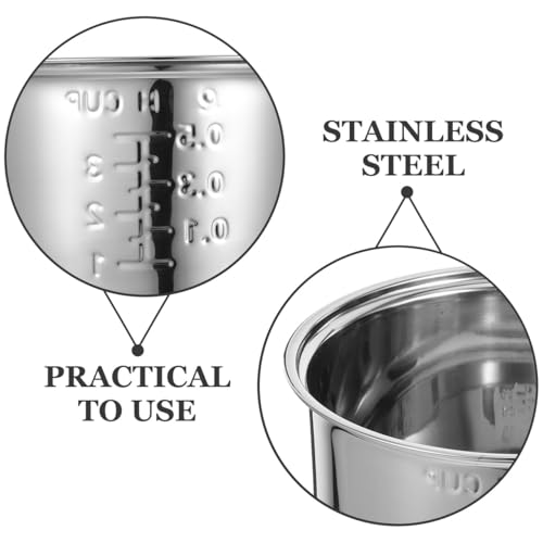 Holidyoyo Rice Cooker Inner Pot: Stainless Steel Inner Pot 1.6L Cooker Liner Universal Replacement Insert Nonstick for Electric Rice and Grain Cookware - Image 4