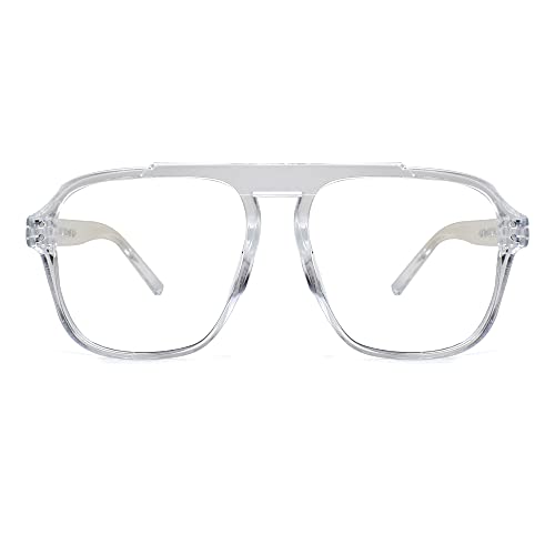Peter Jones Square Computer Glasses for Men Women with Zero Power Blue Light Blocking Glare Lenses (SIZE LARGE) AG18052T - Image 4