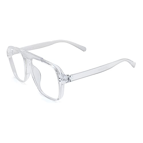 Peter Jones Square Computer Glasses for Men Women with Zero Power Blue Light Blocking Glare Lenses (SIZE LARGE) AG18052T - Image 2