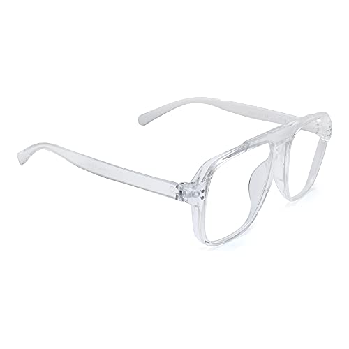 Peter Jones Square Computer Glasses for Men Women with Zero Power Blue Light Blocking Glare Lenses (SIZE LARGE) AG18052T - Image 3