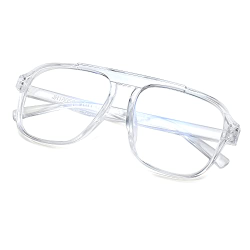 Peter Jones Square Computer Glasses for Men Women with Zero Power Blue Light Blocking Glare Lenses (SIZE LARGE) AG18052T - Image 1