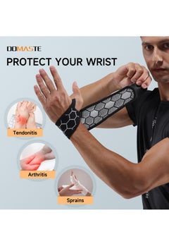 Excefore 2 Pack Sport Wrist Wrap, Compression Wrist Support, Hand Brace Carpal Tunnel, Suitable for Women Men-Right & Left hands (Black)  - Image 2
