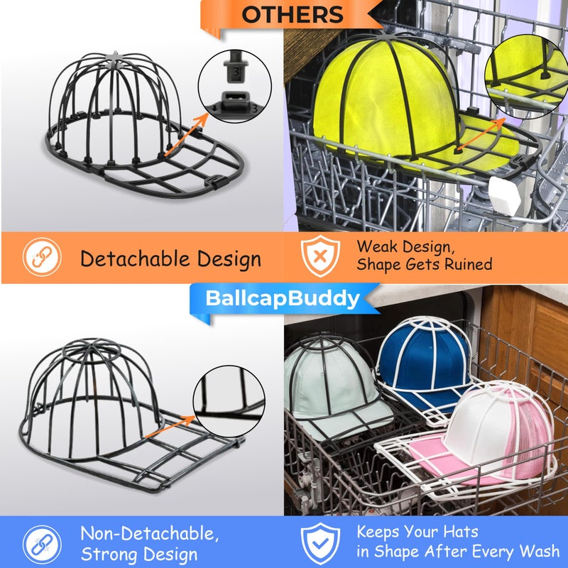 BallcapBuddy Hat Washer for Washing Machine, Cap Washer, Baseball Cap Washers, Baseball Hat Cleaner/Cleaning Protector (Black (1-Pack)) - Image 3