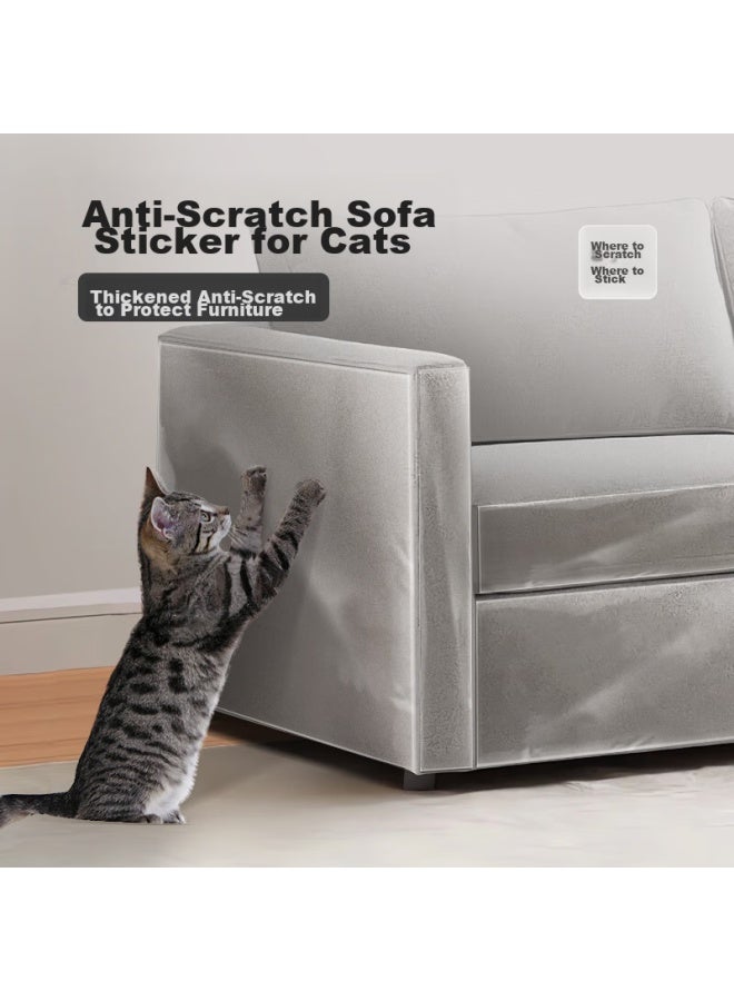 HelloJoy ojoy Cat Scratch Protection Stickers, Sofa Cover Decals, Transparent Cat Paw Stickers, Leather Sofa Protective Stickers, 100*45cm*5 Pieces - Image 5