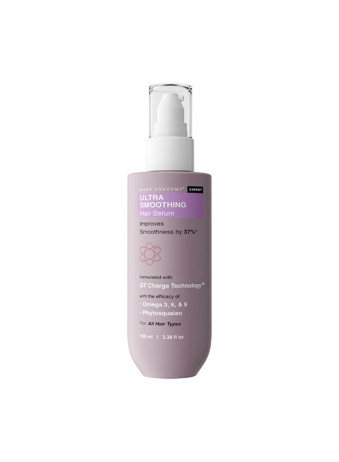BARE ANATOMY Ultra Smoothing Hair Serum For Dry & Frizzy Hair | Restores Smoothness & Texture | Powered By Carbohydrate Complex & Niacinamide | For Women & Men | SLS & Paraben Free | Vegan | 100ml - Image 1