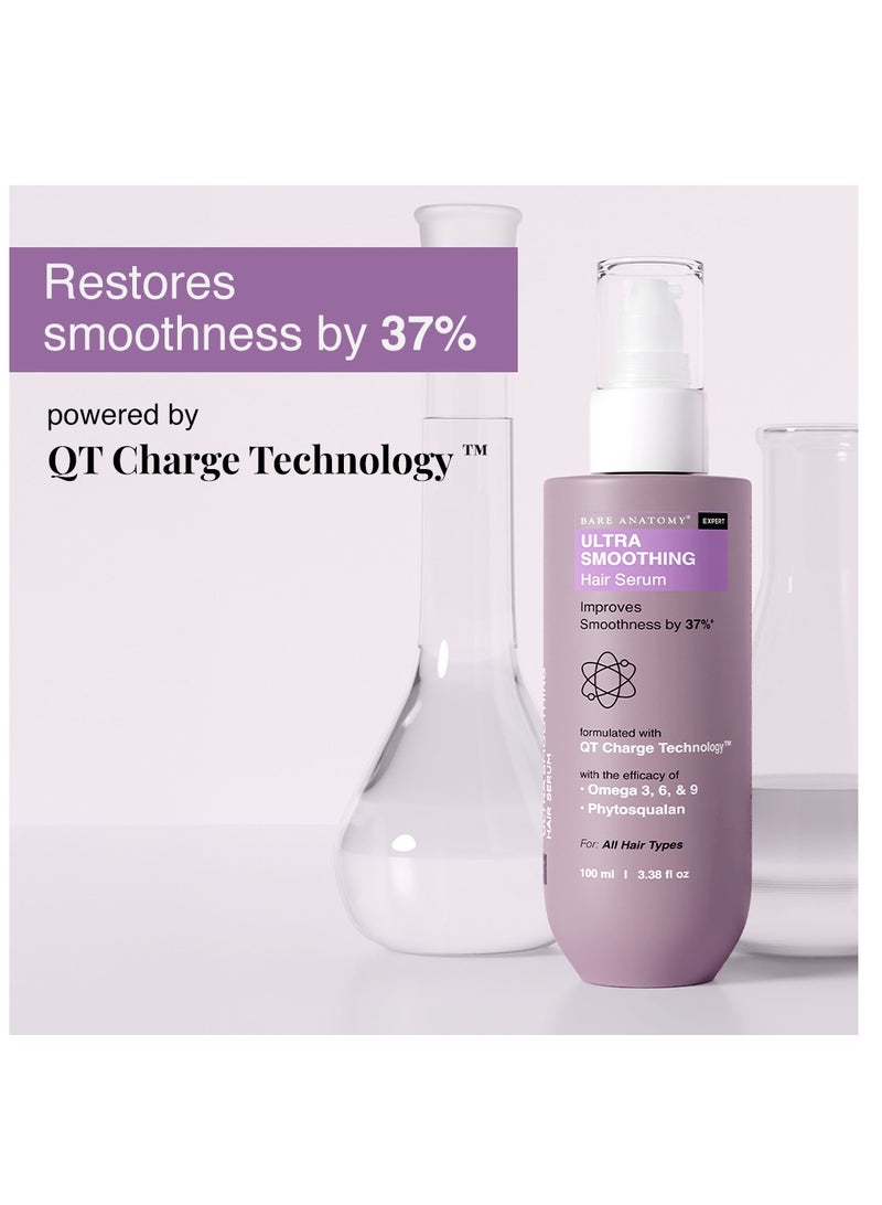 BARE ANATOMY Ultra Smoothing Hair Serum For Dry & Frizzy Hair | Restores Smoothness & Texture | Powered By Carbohydrate Complex & Niacinamide | For Women & Men | SLS & Paraben Free | Vegan | 100ml - Image 2