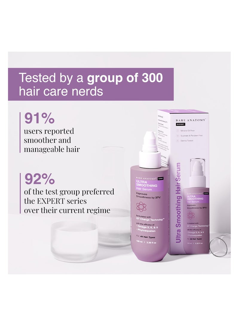 BARE ANATOMY Ultra Smoothing Hair Serum For Dry & Frizzy Hair | Restores Smoothness & Texture | Powered By Carbohydrate Complex & Niacinamide | For Women & Men | SLS & Paraben Free | Vegan | 100ml - Image 3