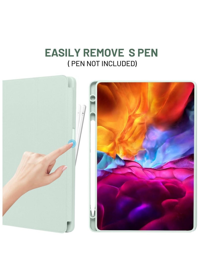 JAJEEK Case for Samsung Galaxy Tab A9 Plus Tablet Case with Pencil Holder, Slim Smart Protective Case with Soft TPU Back, Auto Sleep/Wake Cover Light Green - Image 4