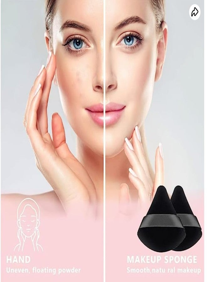 COSSESS Triangle Powder Puff | Makeup Sponge puff Face Dry Wet Makeup Puff for Loose Powder Body Powder, Cotton Cosmetic Sponge for Contouring, Under Eyes and Corners (one size, PACK OF 2) - Image 4
