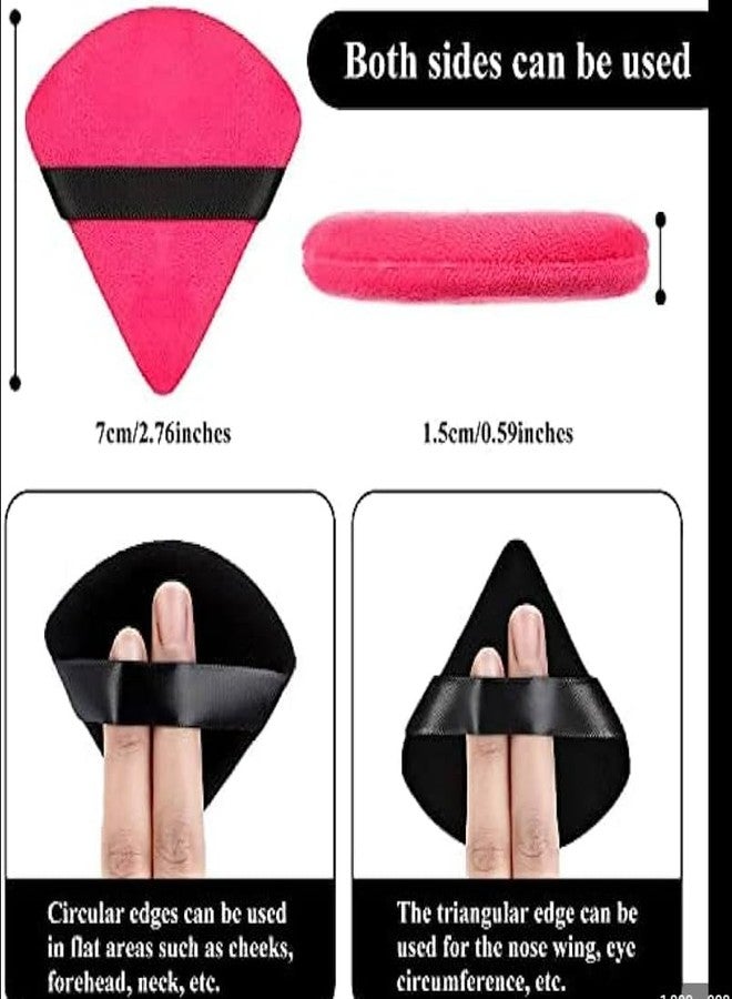 COSSESS Triangle Powder Puff | Makeup Sponge puff Face Dry Wet Makeup Puff for Loose Powder Body Powder, Cotton Cosmetic Sponge for Contouring, Under Eyes and Corners (one size, PACK OF 2) - Image 5