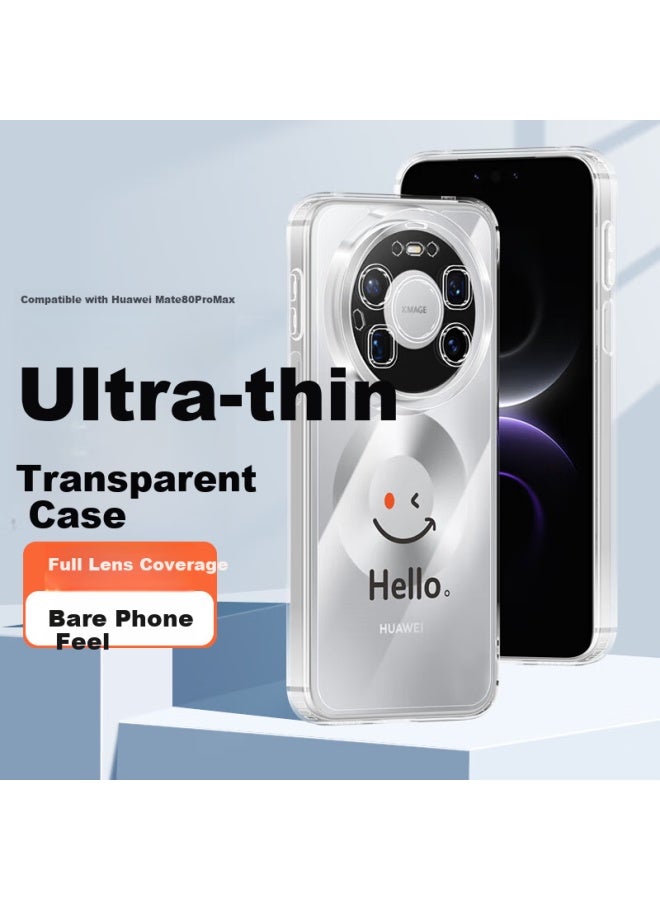 Purecolor Huawei Mate80 Pro Max Case Full Coverage Drop Protection Ultra-thin Simple Transparent Tpu Soft Cover Smile Edition - Image 1