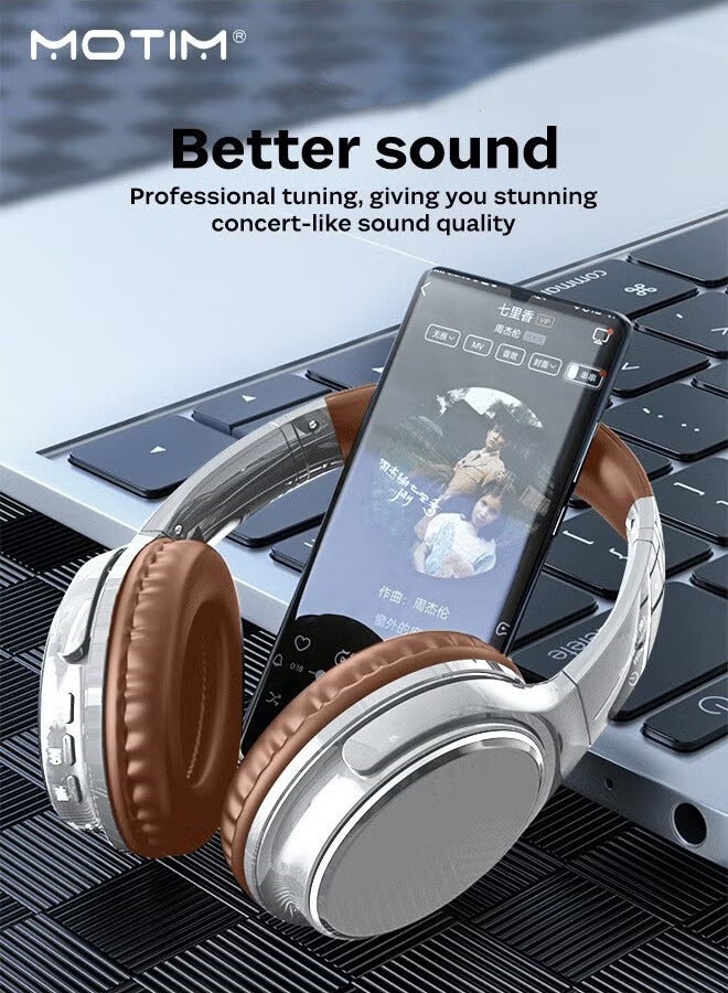 Motim Wireless Headphones, Bluetooth 5.4, Foldable Retractable Design Headphones, Noise Cancelling Over-ear Headsets, Hi-Res Audio, Pure Bass, Ideal for Travel, Work, Gaming, and TV - Image 2