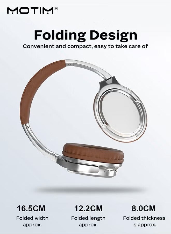 Motim Wireless Headphones, Bluetooth 5.4, Foldable Retractable Design Headphones, Noise Cancelling Over-ear Headsets, Hi-Res Audio, Pure Bass, Ideal for Travel, Work, Gaming, and TV - Image 3