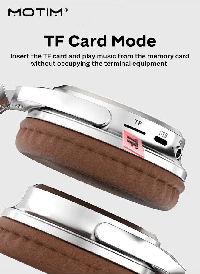 Motim Wireless Headphones, Bluetooth 5.4, Foldable Retractable Design Headphones, Noise Cancelling Over-ear Headsets, Hi-Res Audio, Pure Bass, Ideal for Travel, Work, Gaming, and TV - Image 4