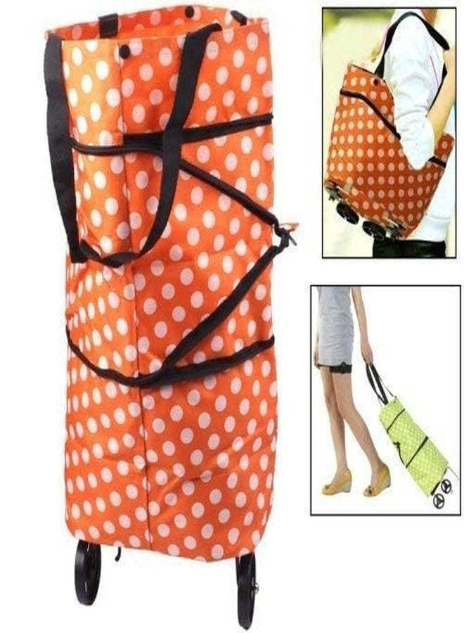 Ncry Foldable Shopping Trolley Bag with Wheels Folding Travel Luggage Bag Vegetable, Grocery, Shopping Trolley Carry Bag (Multi-Coloured) - Image 4