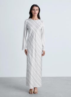 MANGO Casual Striped Satin Dress  - Image 1