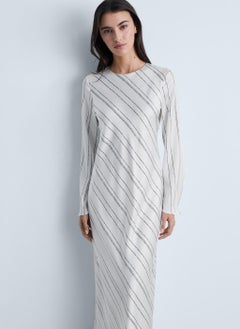 MANGO Casual Striped Satin Dress  - Image 4