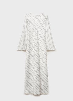 MANGO Casual Striped Satin Dress  - Image 5