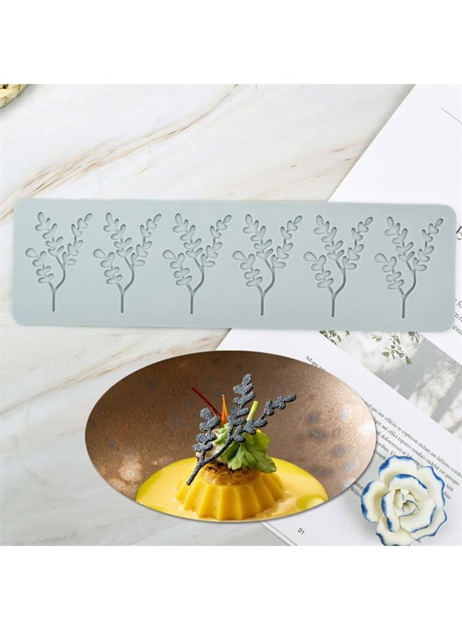 TUKE 3D Hollow Lace Fondant Molds Fruits Leaf Shape Lace Mat Party Cake Decoration Tool Cupcake Mat Silicone Molds for Polymer Clay Chocolate Baking Gummy Mould (Leaf_10.6x3x0.16inch_M) - Image 2