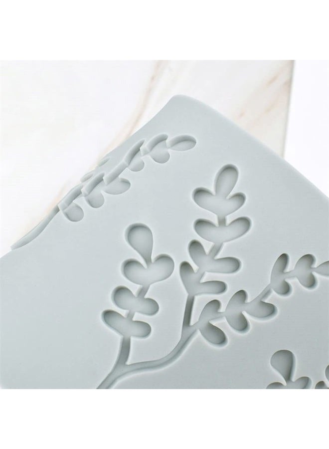 TUKE 3D Hollow Lace Fondant Molds Fruits Leaf Shape Lace Mat Party Cake Decoration Tool Cupcake Mat Silicone Molds for Polymer Clay Chocolate Baking Gummy Mould (Leaf_10.6x3x0.16inch_M) - Image 4
