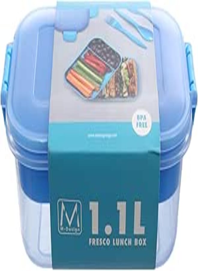 SONIX M-Design Lunch Box 1.1L Blue Clips, Single Piece