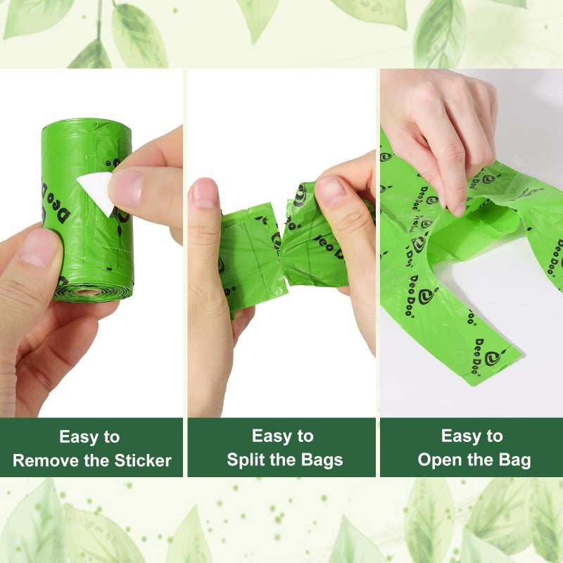 Deo Doo Dog Poop Bags Rolls with Handles 40 Rolls 480 Counts Big Sizes Leak Proof and Extra Thick Waste Bags for Walking Medium Large Dogs Cats Litter Unscented - Image 2
