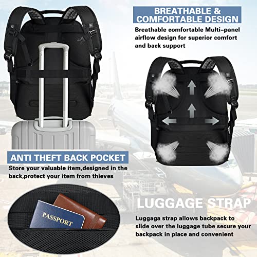 SINVICKO Travel Laptop Backpack,Extra Large 18.4 Inch Laptop RFID Anti Theft TSA Friendly Backpack with USB Charging Port,Water Resistant Backbag,Heavy Duty Computer Bag for Women Men,21.2*15.5*11.5 inch Green - Image 5