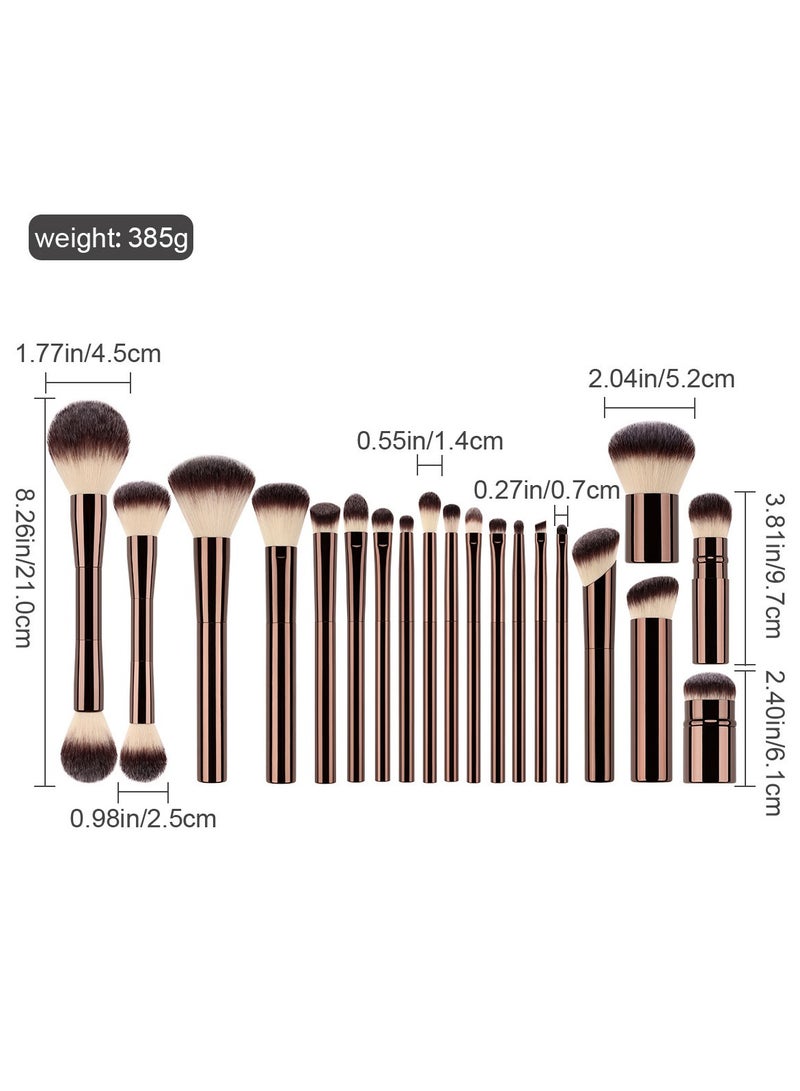 Generic Makeup Brushes 20Pcs Makeup Brush Set Premium Synthetic Powder Foundation Contour Blush Concealer Eye Shadow Blending Liner Make Up Brush Kit  - Image 2
