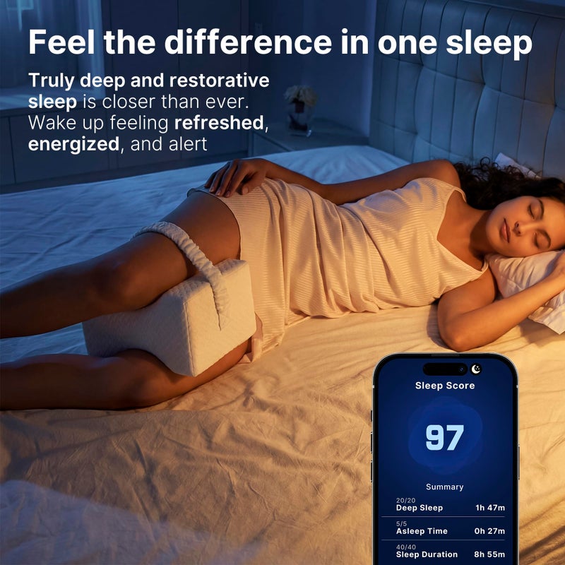 UJPFEO Knee Pillow for Side Sleepers,Memory Foam Leg Pillow for Side Sleeping Between Knees,Knee Cushions for Hip,Back,Joints,Sciatica Pain Relief Pillows,Spinal Alignment Support,White - Image 3